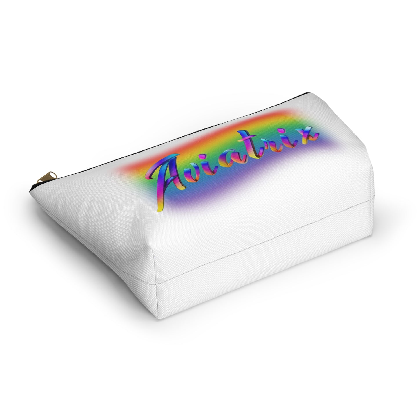 Accessory T-Bottom Pouch with Pride Aviatrix on Rainbow Background