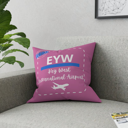 EYW Key West Airport Code Pillow Pink | Aviation Gift | Pilot Gift | Airline Crew and Aviation Worker Gift | Aviation Home Décor