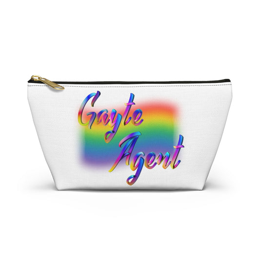 Accessory T-Bottom Pouch with Gate Agent Pride Rainbow Print