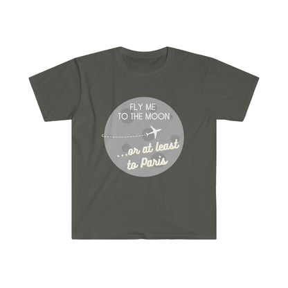 Fly Me to the Moon or at Least to Paris, France Aviation & Travel Travel T-shirt