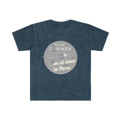 Fly Me to the Moon or at Least to Paris, France Aviation & Travel Travel T-shirt