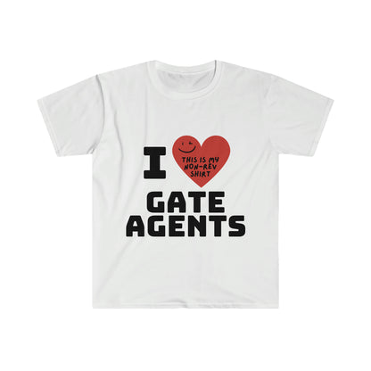 I Love Gate Agents non-rev Aviation & Travel T-Shirt