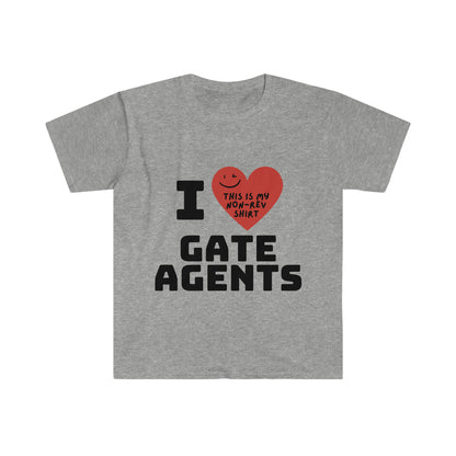 I Love Gate Agents non-rev Aviation & Travel T-Shirt